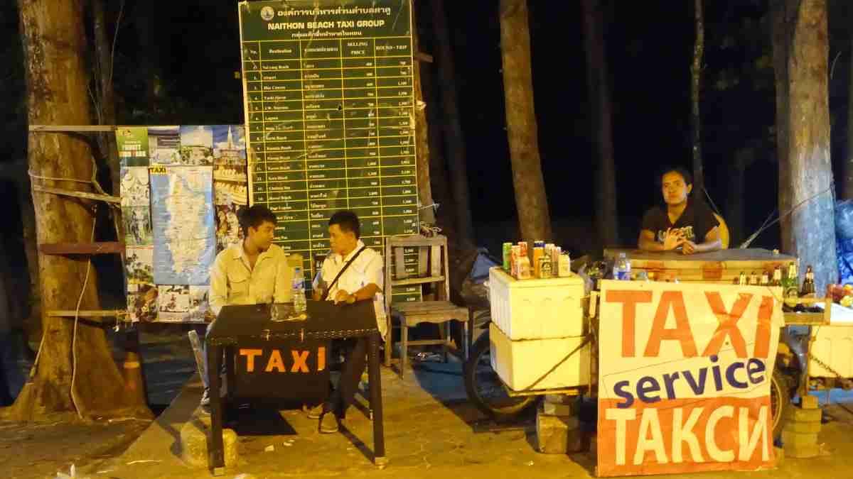 Nai Thon beach taxi service