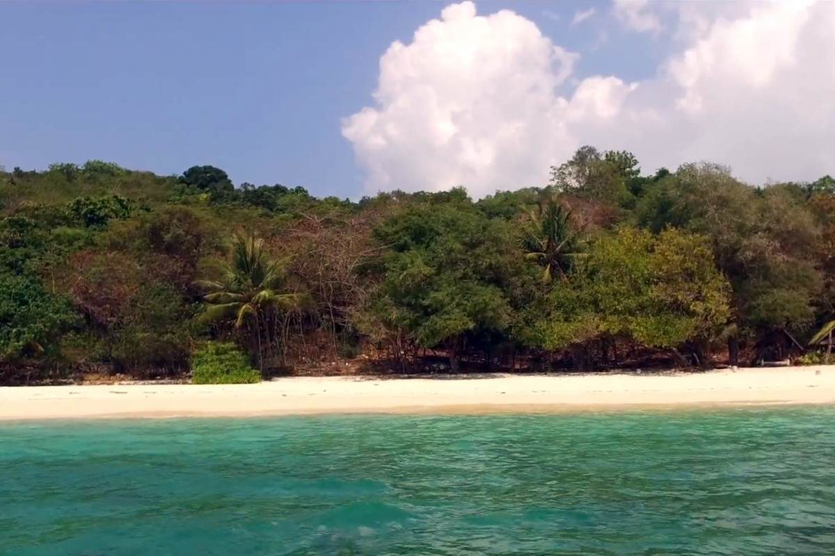 View of sandy beach on Koh Bon Island, near Phuket